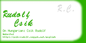 rudolf csik business card